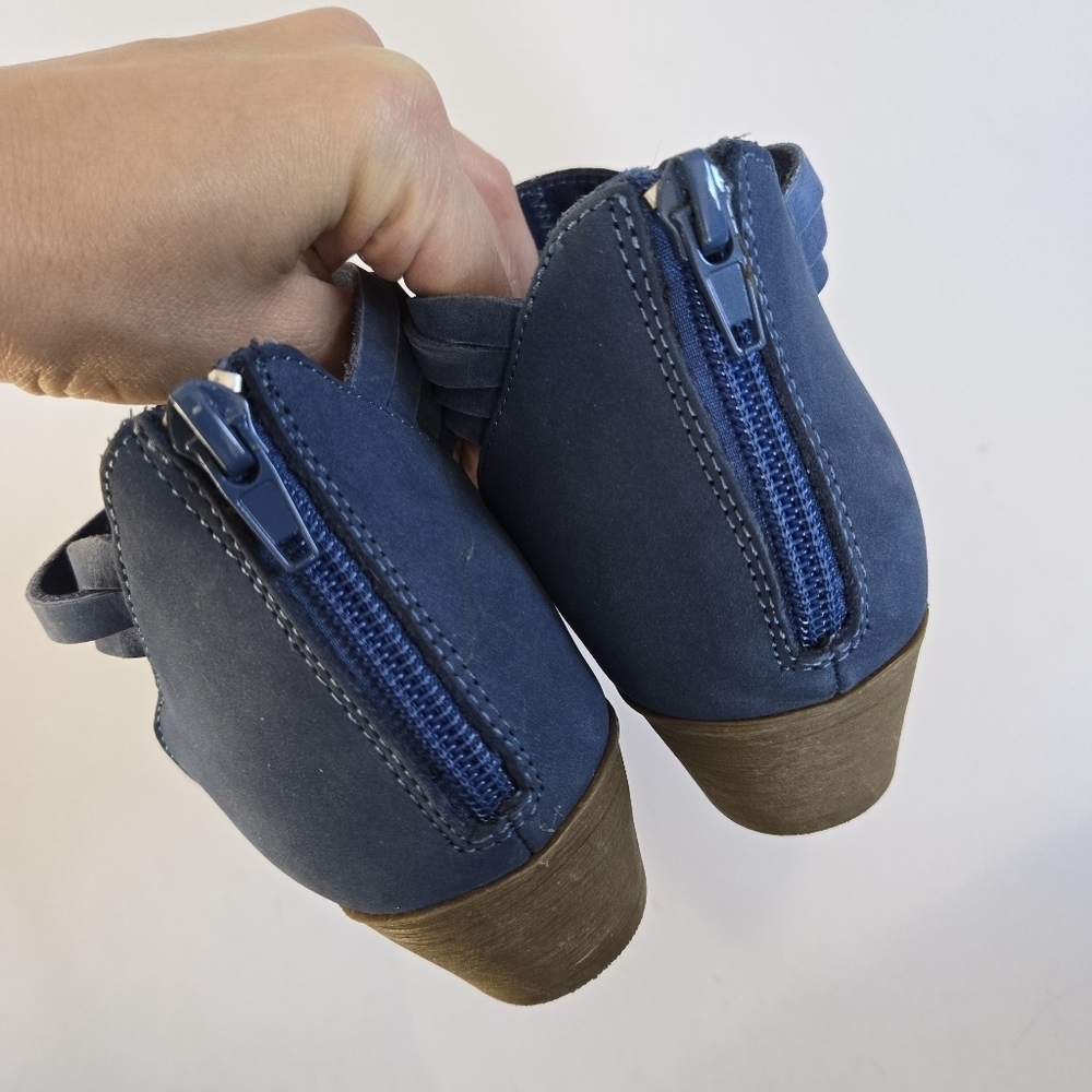 Walk with me by Coldwater Creek leather strappy blue booties sz 7 - Picture 4 of 8
